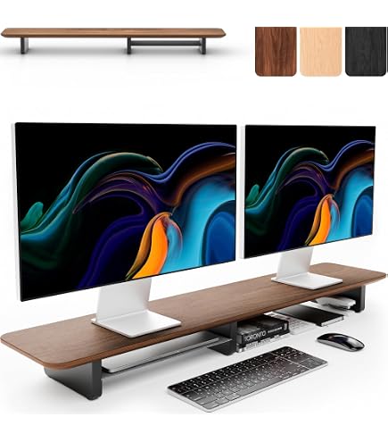 Amazon.com: amesoba Accessories Set for Desk Shelf(Dark Walnut